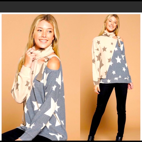 Gorgeous🔥Star soft sweater-complicated neckline - Picture 2 of 6